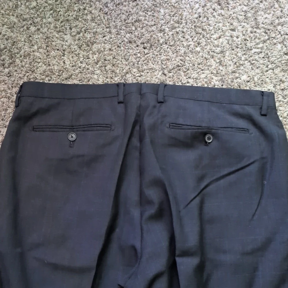 Banana Republic Modern Slim Fit Dress Pants Mens‎ 38x34 Blue Wool - Grid Pattern